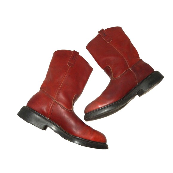 Vintage 90\'s Red Wing Pecos Leather Work Boots 1104 Men\'s 9.5 D Russet Soft Toe main image 5